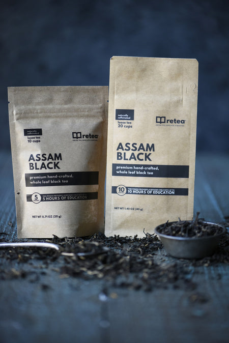 Lone Bear Coffee (Retea) Assam Black Tea bag, 4oz single origin tea from India with adventure branding.