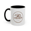 Lone Bear Coffee Ridgeline Mug, two-tone ceramic mug with white body and black handle and interior, available in 5 colors.