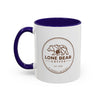Lone Bear Coffee Ridgeline Mug, two-tone ceramic mug with white body and black handle and interior, available in 5 colors.