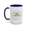 Lone Bear Coffee Ridgeline Mug, two-tone ceramic mug with white body and black handle and interior, available in 5 colors.