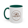 Lone Bear Coffee Ridgeline Mug, two-tone ceramic mug with white body and black handle and interior, available in 5 colors.