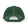 Green mesh back cap on a white background