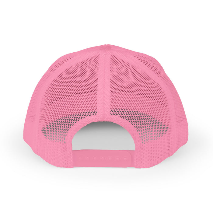 Pink mesh cap on a white background