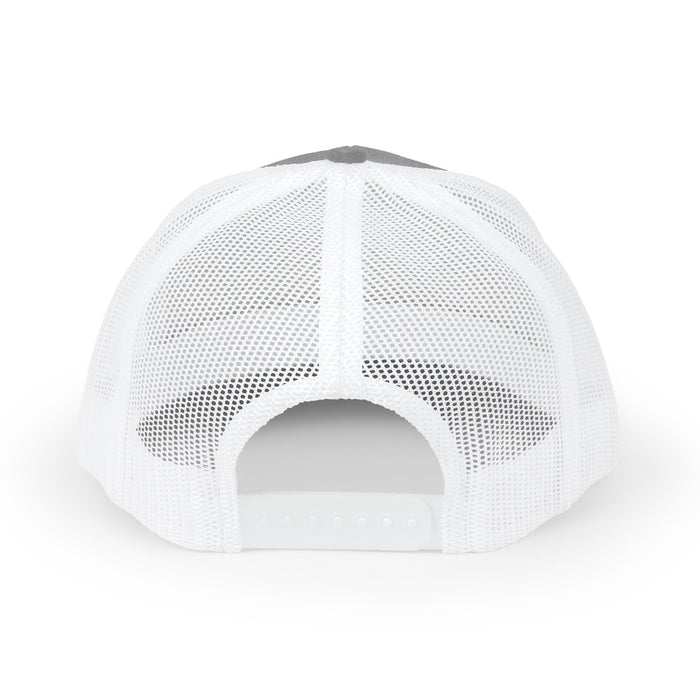 White mesh cap back view on a white background